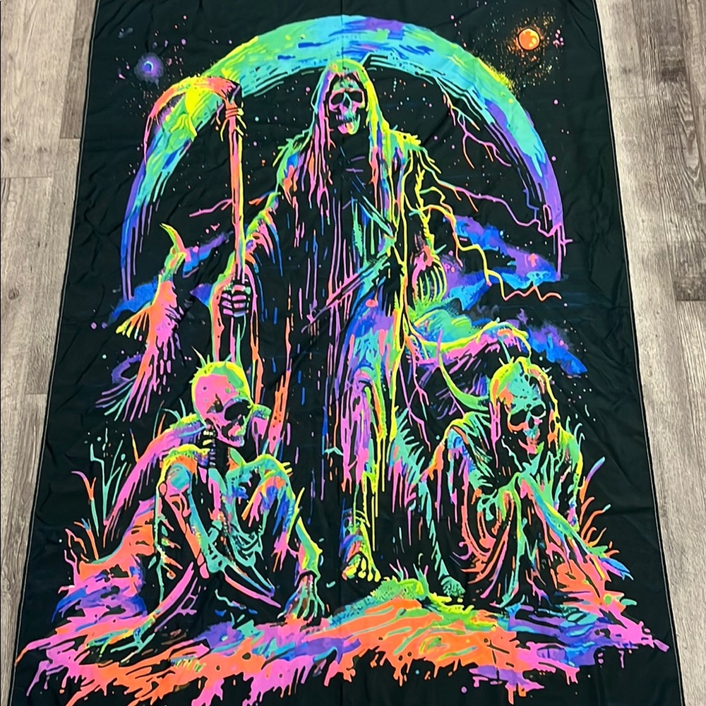 Neon Skeleton Tapestry